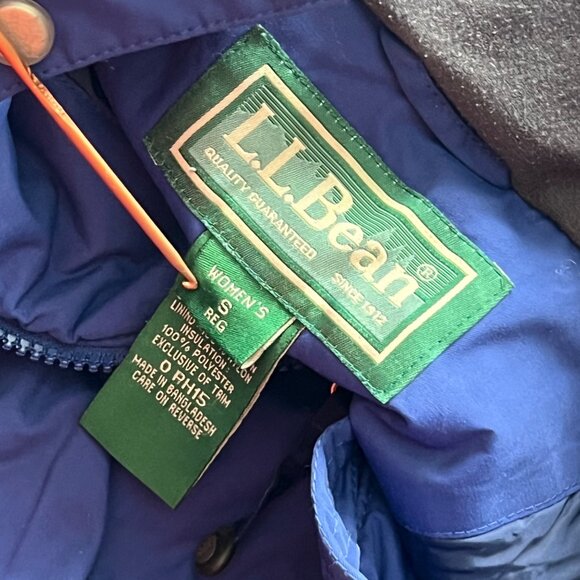 L.L. Bean Vintage Jacket Size Small Hooded Ski Outdoor Winter Snowboarding Blue - Picture 3 of 11